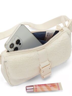 Pink Victoria’s Secret Cream Sherpa Crossbody Bag - Women's Shoulder Bag